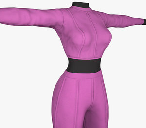 pink women outfit 3D model