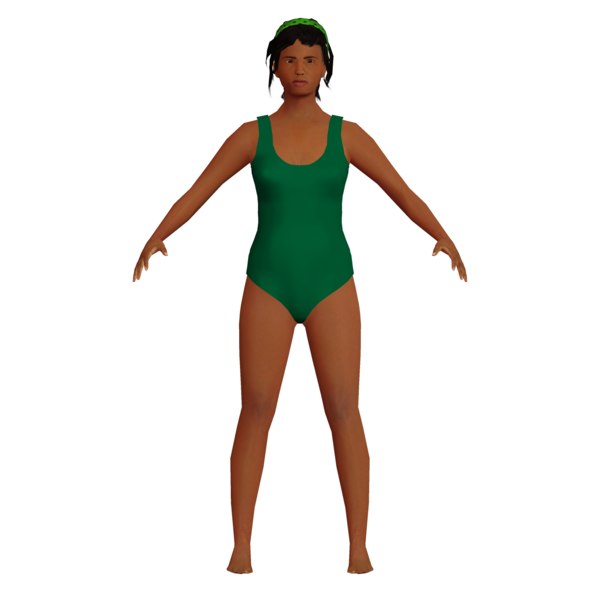 low-poly woman swimsuit 3D