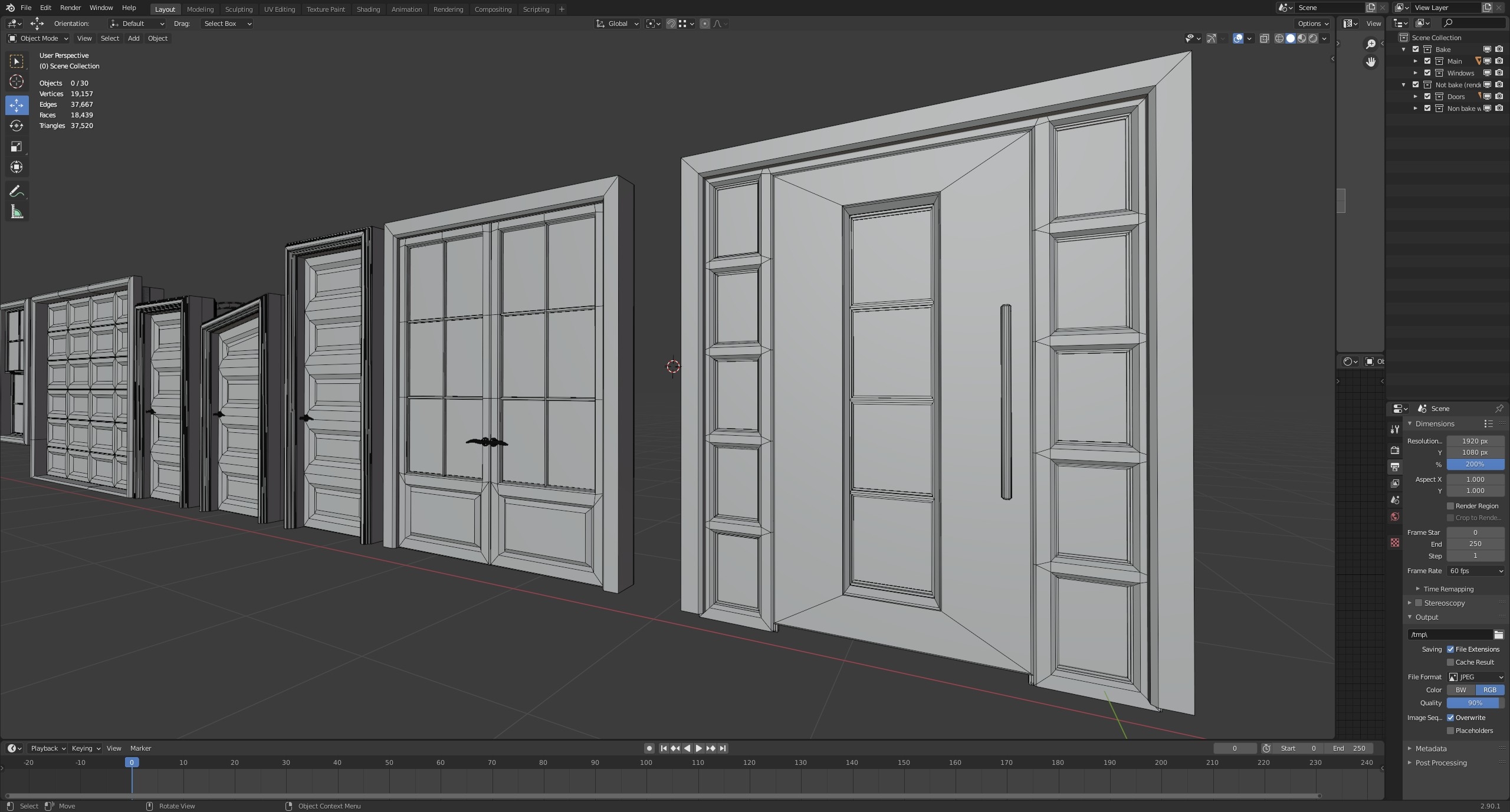 3D blender house door window model TurboSquid 1640677