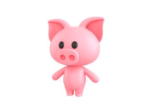 pig character 3D model