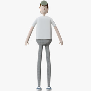 3D man casual cartoon model
