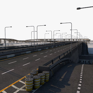 3D road city street
