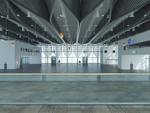 exhibition hall interior exterior 3D model