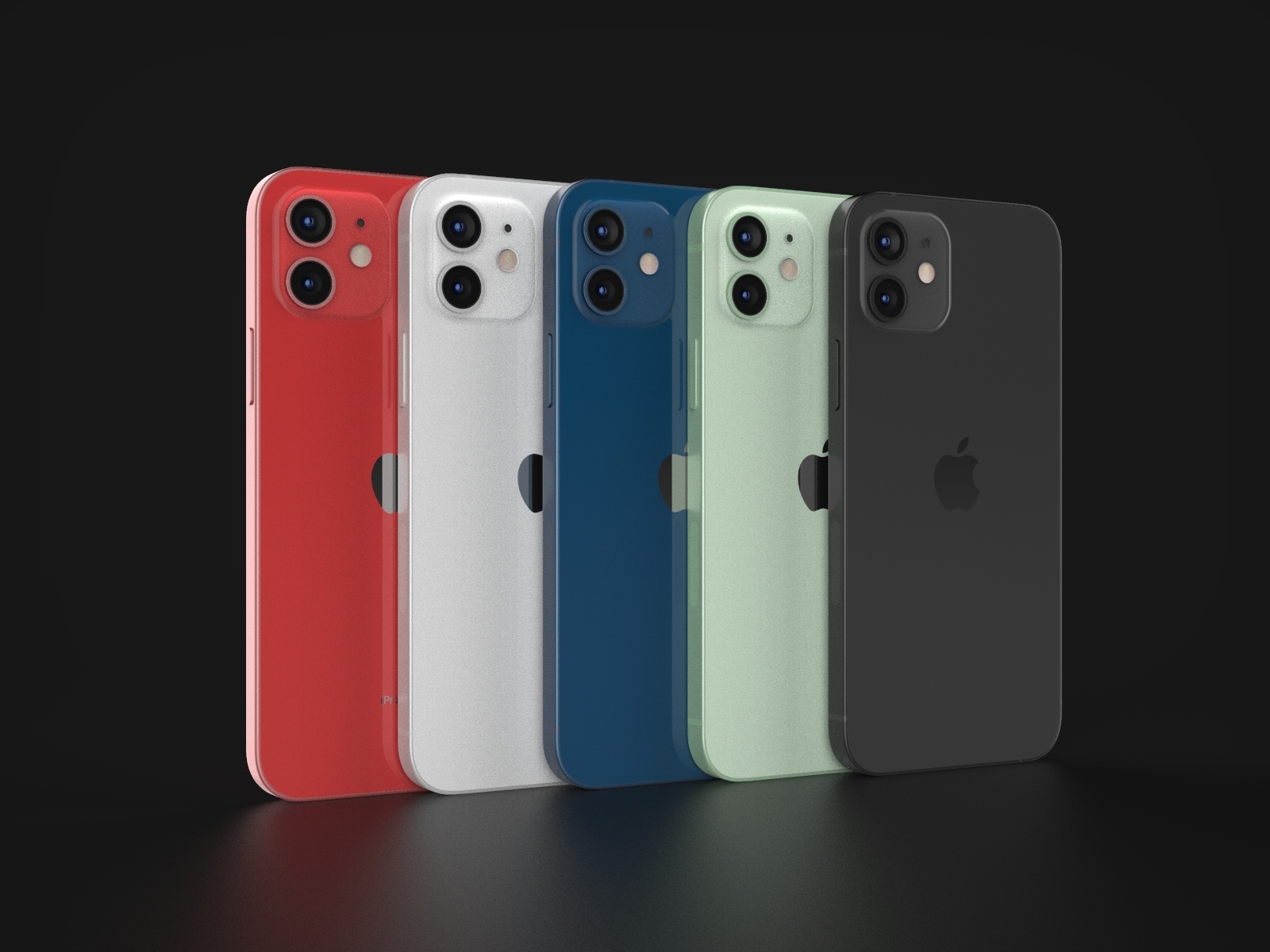 iphone 12 all models in official colors and dimensions3d模型