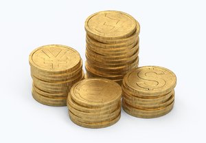 gold coins 3D model
