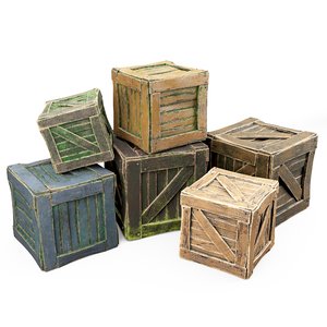 3D pack box wooden crate