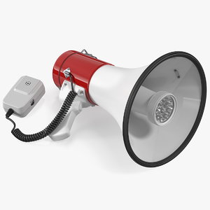 3D model megaphone speaker led flashlight