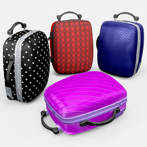 3D suitcase travel bag cartoon model