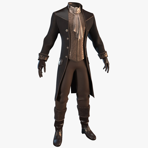 vintage clothing men suit 3D