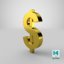 currency symbols bitcoin 3D model