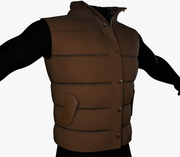 brown puffer vest