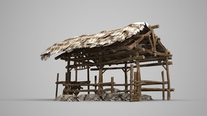 thatched wagons ancient 3D model