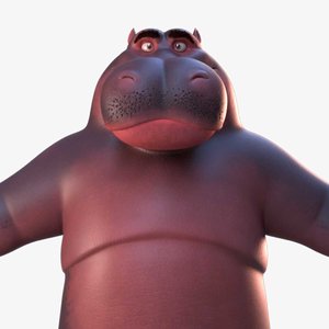 hippo character animation model