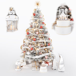 decorated christmas tree 3D