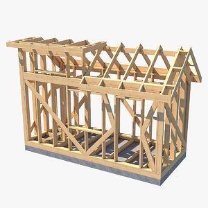 house wooden framework 3D