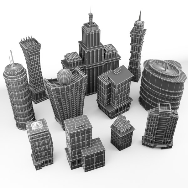 Pack cartoon skyscrapers 3D model - TurboSquid 1641758