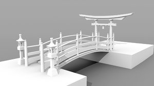 japanese bridge 3D model