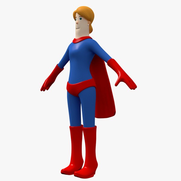 woman toon hero 3D model