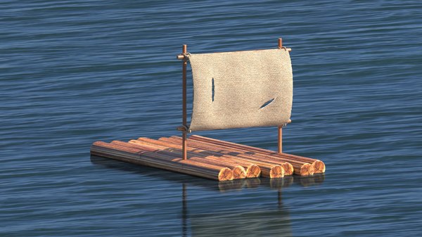 3D wooden raft - TurboSquid 1641940