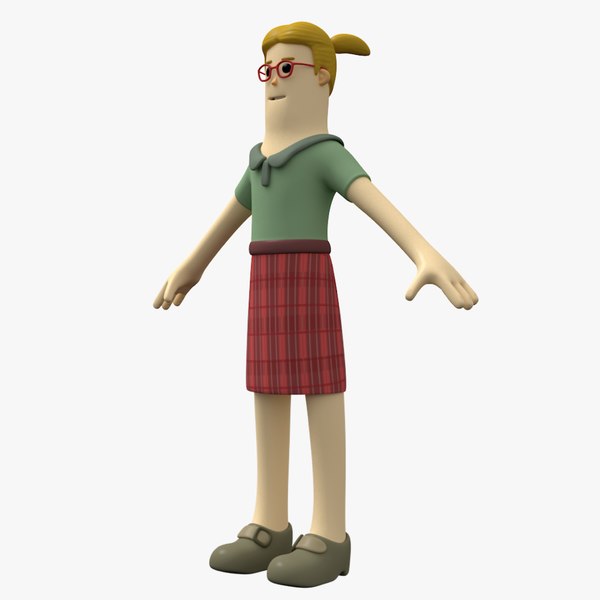 toon girl character 3D model