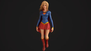 3D supergirl girl super model
