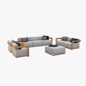 3D model sunbed lounge v1