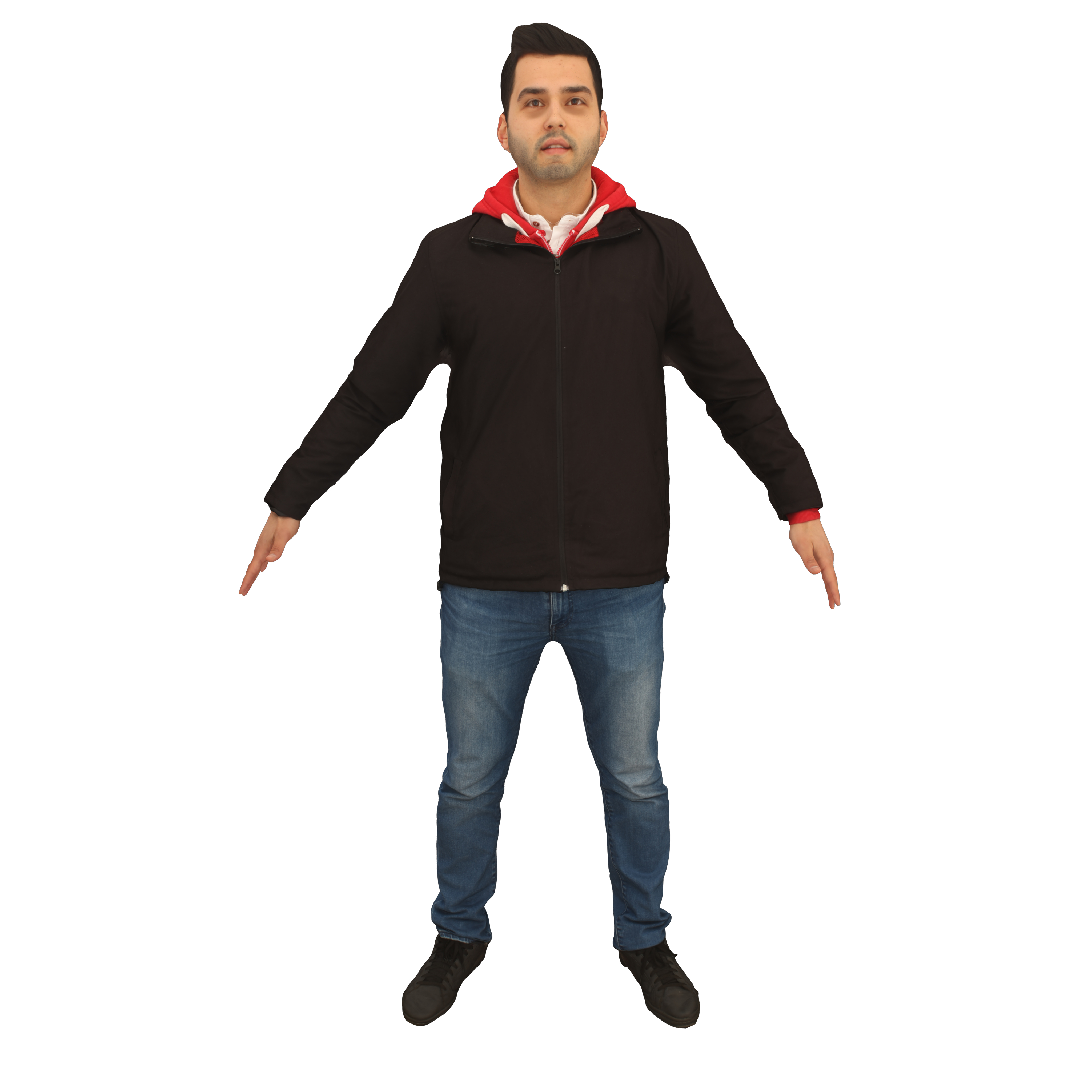3D man hoodie a-pose - TurboSquid 1642836