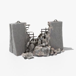 concrete barrier 3D model
