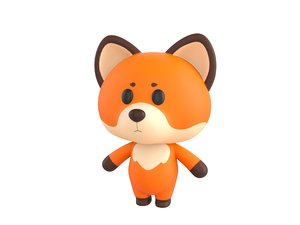 3D fox character model