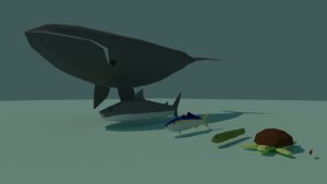 fishes sea rigged 3D