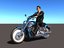 rigged rider motorbike 3D model