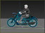 rigged rider motorbike 3D model