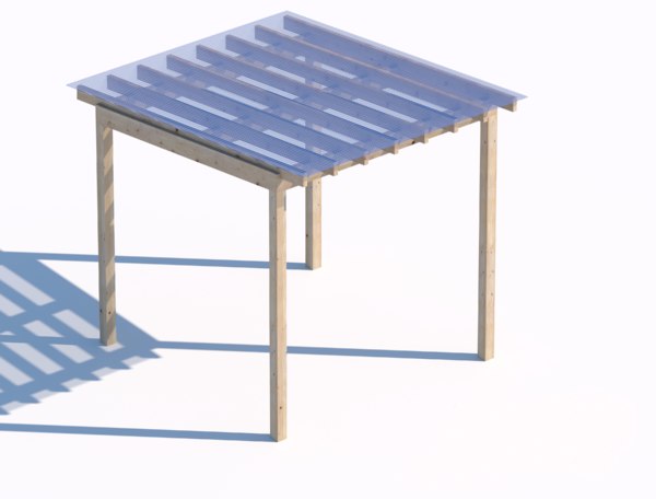 Wooden sunshade summerhouse transparent 