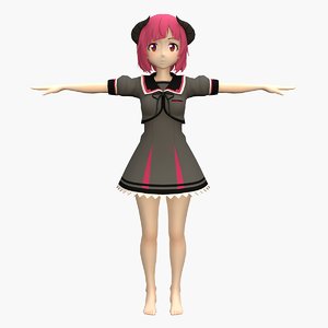 3D anime halloween nurse