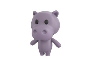 3D hippo character