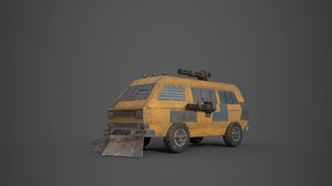 3D post apocalyptic monster bus