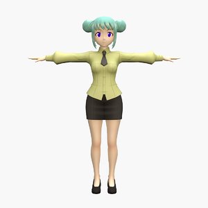 anime teacher 3D model