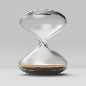 3D glass hourglass hour model