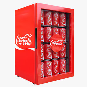 3D model mini fridge coca-cola