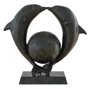 sculpture dolphins soccer ball 3D model