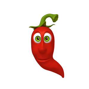 3D chilli pepper cartoon