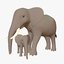 stylized elephants pack 3D model