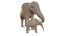stylized elephants pack 3D model