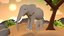 stylized elephants pack 3D model