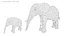 stylized elephants pack 3D model