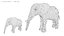 stylized elephants pack 3D model