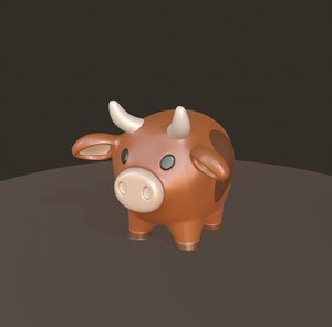 3D bull money box model