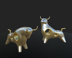 3D modern statuette bull