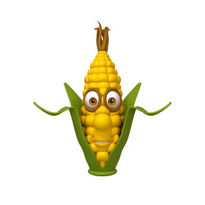 corn cartoon 3D model