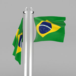 3D brazil flag